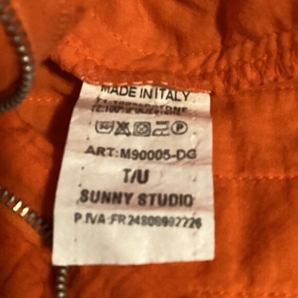Sunny Studio Paris Women's Orange Pants Made in Italy Colorful Boho Quilted - Picture 10 of 11